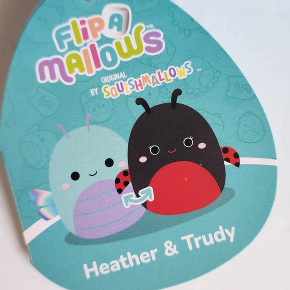 HEATHER 🔄 TRUDY 🪰🐞Dragonfly & Lady Bug Large FlipAMallow Squishmallow ☆》NWT《☆ - Picture 5 of 11